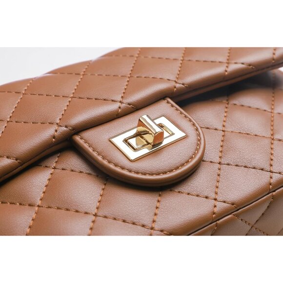 Vegan Leather Crossbody Bag Small Shoulder Satchel with Adjustable Strap - Picture 5 of 6